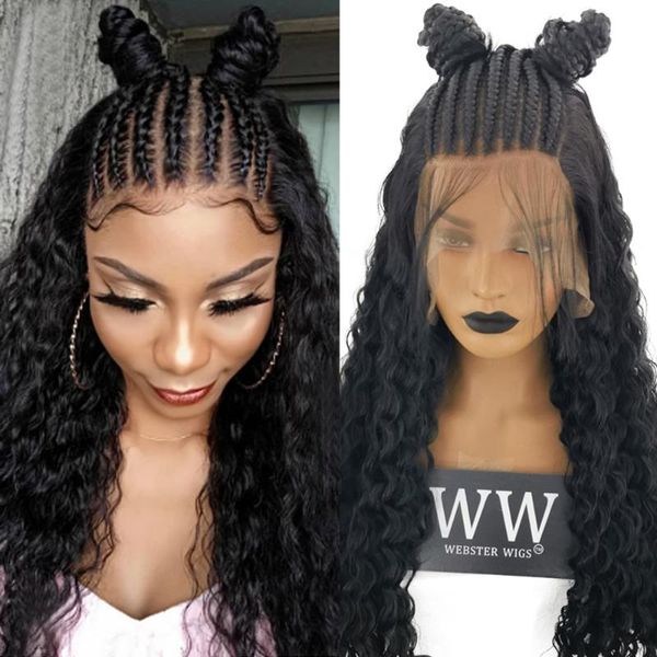 fanxiton synthetic lace front braided wigs high temperature heat resistant fiber loose wave braids wigs for women, Black
fanxiton synthetic lace front braided wigs high temperature heat resistant fiber loose wave braids wigs for women, Black