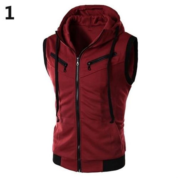 fashion men's sleeveless casual zipper slim fit sport training hooded vest coat 2019 ing, Black;brown
fashion men's sleeveless casual zipper slim fit sport training hooded vest coat 2019 ing, Black;brown
