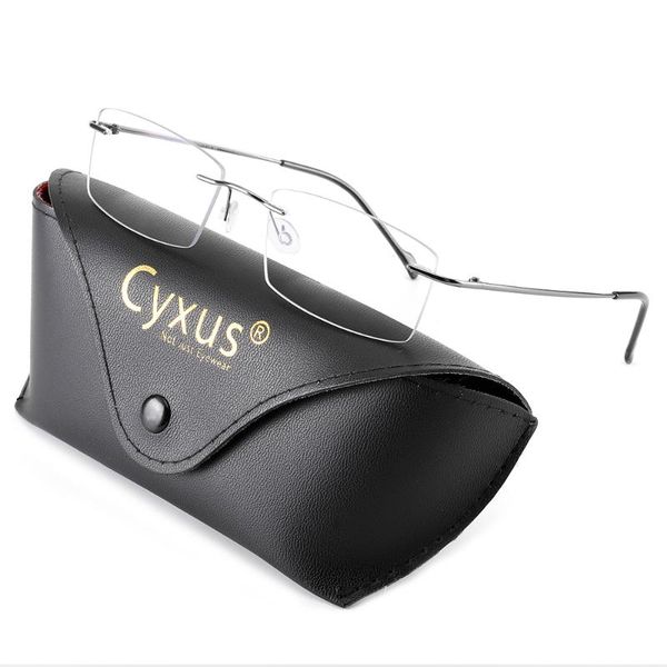 cyxus anti blue light glasses rectangle titanium flexible rimless computer eyeglasses for mens women clear lens 8602, White;black
cyxus anti blue light glasses rectangle titanium flexible rimless computer eyeglasses for mens women clear lens 8602, White;black