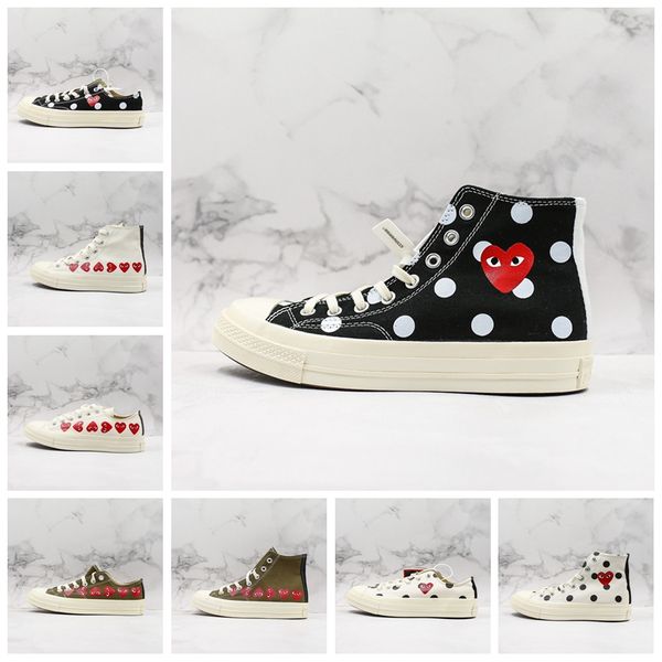 19ss cdg play 1970s hi low all chuck classic canvas big eyes star dot heart mens women skate casual shoes fashion designer sneakers, Black
19ss cdg play 1970s hi low all chuck classic canvas big eyes star dot heart mens women skate casual shoes fashion designer sneakers, Black