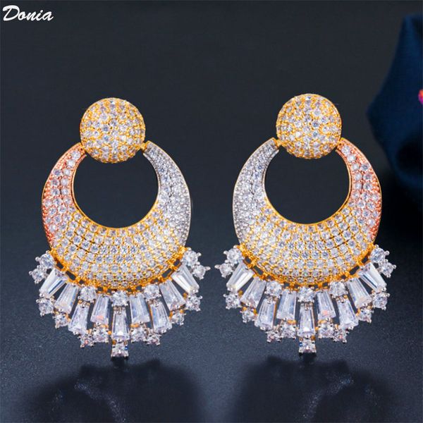 donia jewelry new stylish european and american tri-color copper micro-inlay zircon earrings round earrings, Silver
donia jewelry new stylish european and american tri-color copper micro-inlay zircon earrings round earrings, Silver