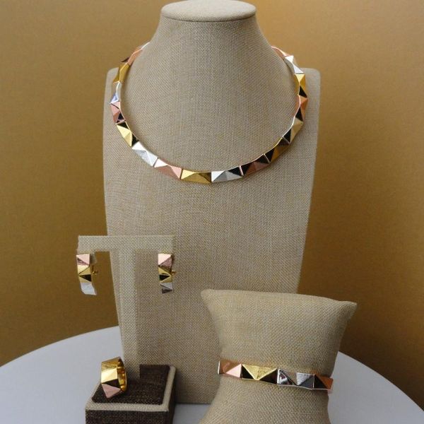 yuminglai unique design dubai 24k gold color plated jewelry three tones simple jewelry sets fhk5345, Silver
yuminglai unique design dubai 24k gold color plated jewelry three tones simple jewelry sets fhk5345, Silver