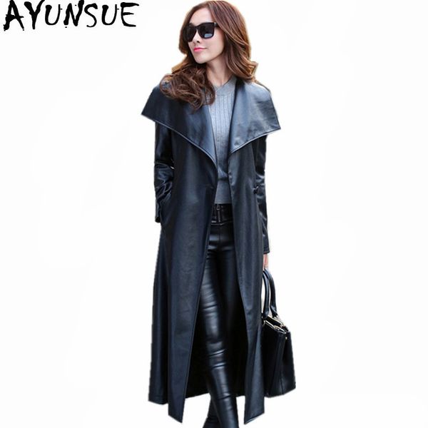 ayunsue 2017 women pu leather jacket slim long trench coat female black winterjackets jaqueta couro feminina wxf263
ayunsue 2017 women pu leather jacket slim long trench coat female black winterjackets jaqueta couro feminina wxf263