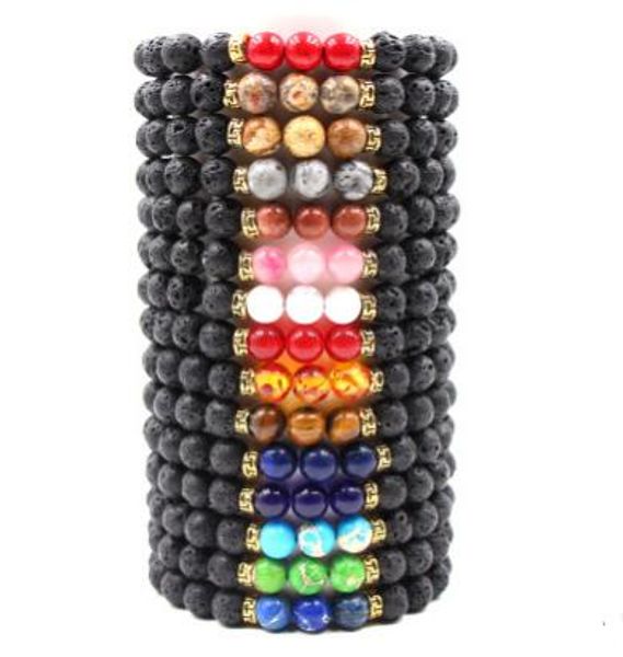 8mm natural lava rock stone bracelet colorful chakra beads bracelets for women & men volcanic yoga elastic energy jewelry moq 20 pcs, Black
8mm natural lava rock stone bracelet colorful chakra beads bracelets for women & men volcanic yoga elastic energy jewelry moq 20 pcs, Black
