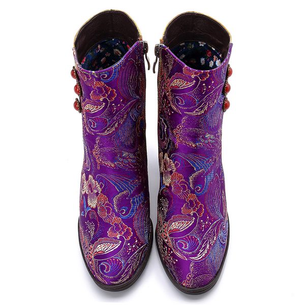 women boots genuine leather woman winter ankle shoes female with flower square heels 2019 new design ing, Black
women boots genuine leather woman winter ankle shoes female with flower square heels 2019 new design ing, Black