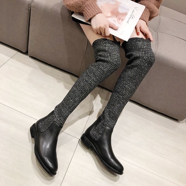 lady boots shoes flat heel lace up winter women low heels booties clogs platform round toe ladies 2019 autumn over-the-knee, Black
lady boots shoes flat heel lace up winter women low heels booties clogs platform round toe ladies 2019 autumn over-the-knee, Black