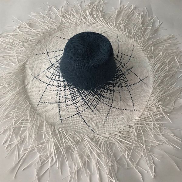 lvtzj new 2020 round raffia wide brim straw hats summer sun hats for women with leisure beach lady flat gorras, Blue;gray
lvtzj new 2020 round raffia wide brim straw hats summer sun hats for women with leisure beach lady flat gorras, Blue;gray