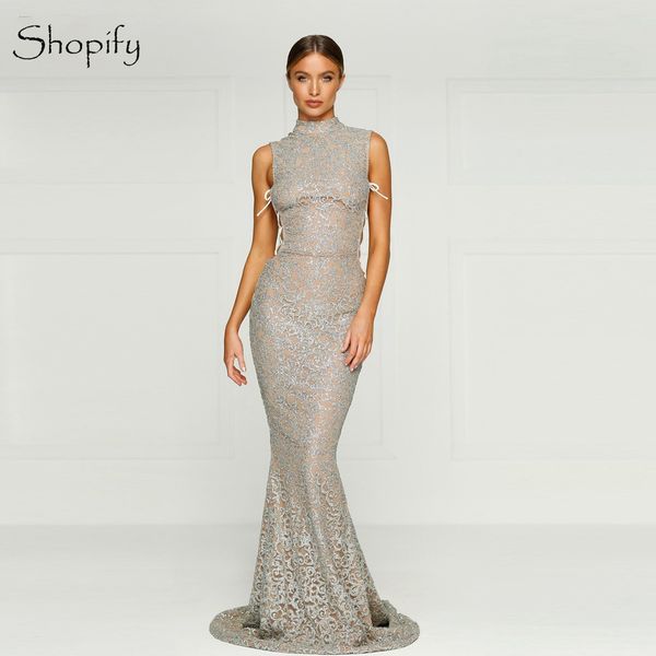 long evening dress 2019 mermaid high neck sparkly sleeveless floor length women arabic style evening dresses, White;black
long evening dress 2019 mermaid high neck sparkly sleeveless floor length women arabic style evening dresses, White;black