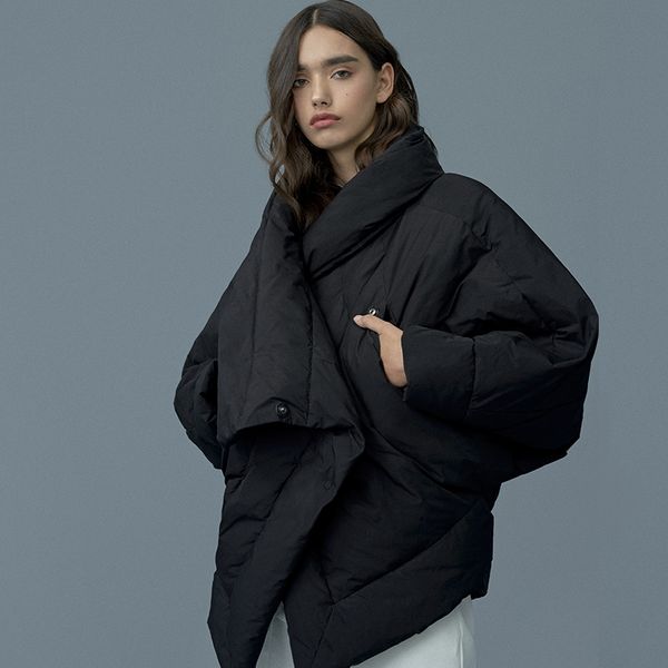 2019 new arrival short solid single breasted bat sleeved thick full white duck down coats, Black
2019 new arrival short solid single breasted bat sleeved thick full white duck down coats, Black