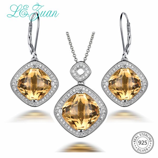 l&zuan 20.66ct natural citrine jewelry sets in 925 sterling silver checkerboard cut gemstone white cz clasp earrings/pendant, Black
l&zuan 20.66ct natural citrine jewelry sets in 925 sterling silver checkerboard cut gemstone white cz clasp earrings/pendant, Black