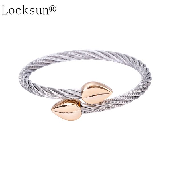 locksun new women stainless steel open bangle 585 rose gold leaf accessories daily simple fine fashion jewelry adjustable bangle, Black
locksun new women stainless steel open bangle 585 rose gold leaf accessories daily simple fine fashion jewelry adjustable bangle, Black