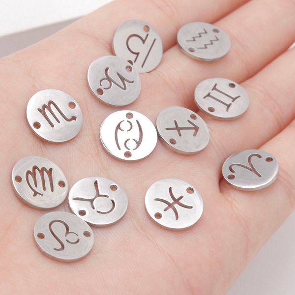 fnixtar 12mm mirror polished stainless steel zodiac signs charms with 1.5 mm two inner hole constellations pendant 12pcs/lot, Bronze;silver
fnixtar 12mm mirror polished stainless steel zodiac signs charms with 1.5 mm two inner hole constellations pendant 12pcs/lot, Bronze;silver
