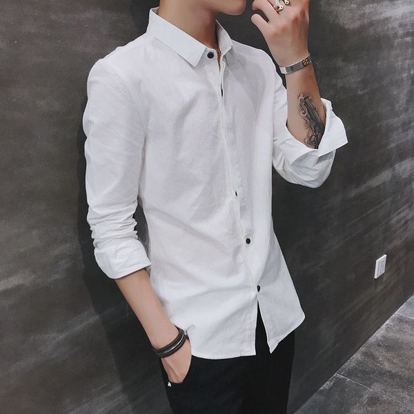 casual men's solid color long sleeve linen shirt single breasted simple lapel shirts b49, White;black
casual men's solid color long sleeve linen shirt single breasted simple lapel shirts b49, White;black