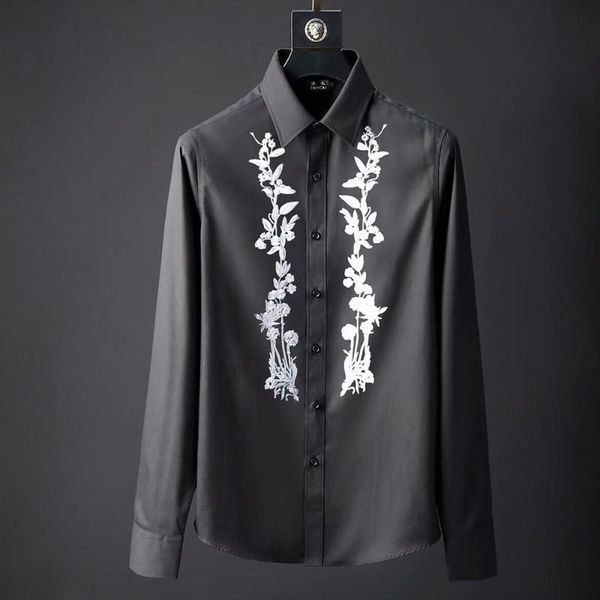 duyou brand men 100% cotton embroidery flower shirt men casual shirts long sleeve mens slim fit dress shirts dy2101, White;black
duyou brand men 100% cotton embroidery flower shirt men casual shirts long sleeve mens slim fit dress shirts dy2101, White;black