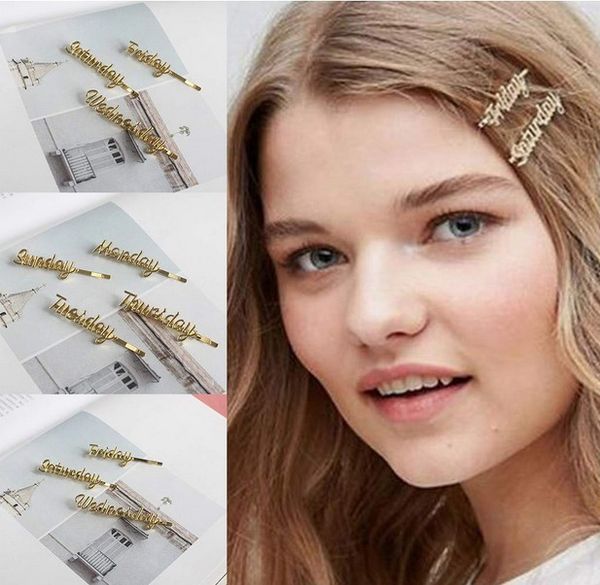 hair clips, minimalist women girls side bangs one word hair clip metallic funny monday to sunday hairpin styling handwriting letter barrette, Golden;silver
hair clips, minimalist women girls side bangs one word hair clip metallic funny monday to sunday hairpin styling handwriting letter barrette, Golden;silver