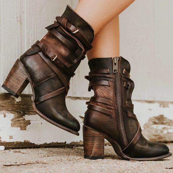 vintage belt buckles women boots autumn winter patchwork square heels round toe ankle boots plus size ladies beautyfeet, Black
vintage belt buckles women boots autumn winter patchwork square heels round toe ankle boots plus size ladies beautyfeet, Black
