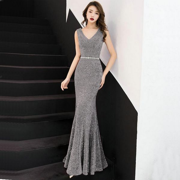 women evening dress long sparkle v-neck maxi dress sequin party gown dress, White;black
women evening dress long sparkle v-neck maxi dress sequin party gown dress, White;black