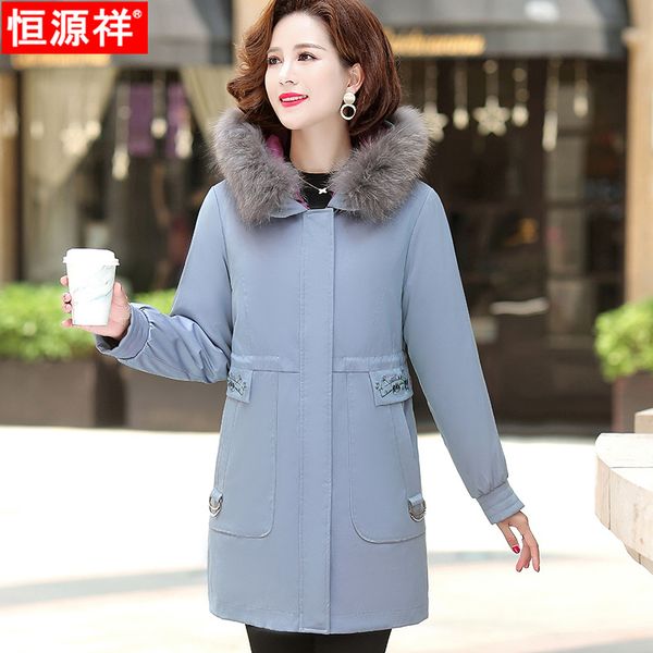 hyx women's down jacket mid-length western style genuine fur collar cotton-padded jacket loose-fit middle-aged mom winter coat, Black;white
hyx women's down jacket mid-length western style genuine fur collar cotton-padded jacket loose-fit middle-aged mom winter coat, Black;white