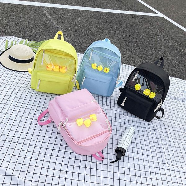 2019 student canvas school bags for teenager girls backpack transparent school bag bookbag with 4 ducks toy bags
2019 student canvas school bags for teenager girls backpack transparent school bag bookbag with 4 ducks toy bags