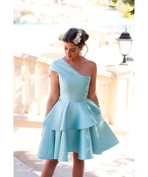 short homecoming dresses one shoulder a-line with lace applique cocktail party gowns back covered lace tiered knee-length prom gowns 45, Blue;pink
short homecoming dresses one shoulder a-line with lace applique cocktail party gowns back covered lace tiered knee-length prom gowns 45, Blue;pink
