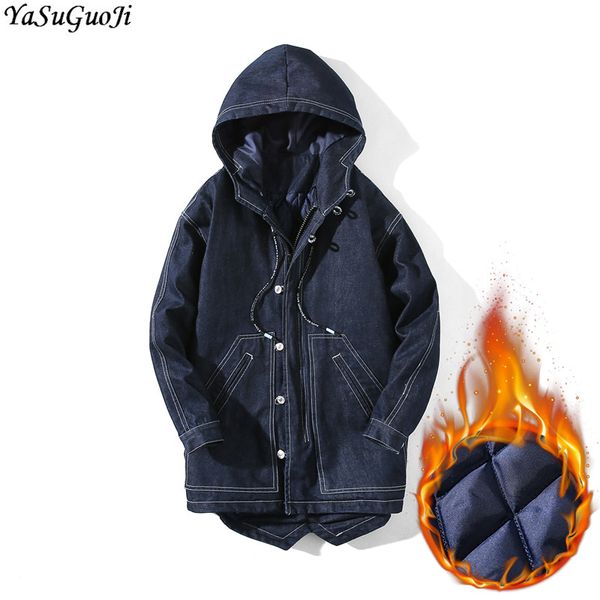 yasuguoji new 2019 casual thicken winter jacket men plus size denim jacket with hooded cotton padded parka men long, Black
yasuguoji new 2019 casual thicken winter jacket men plus size denim jacket with hooded cotton padded parka men long, Black