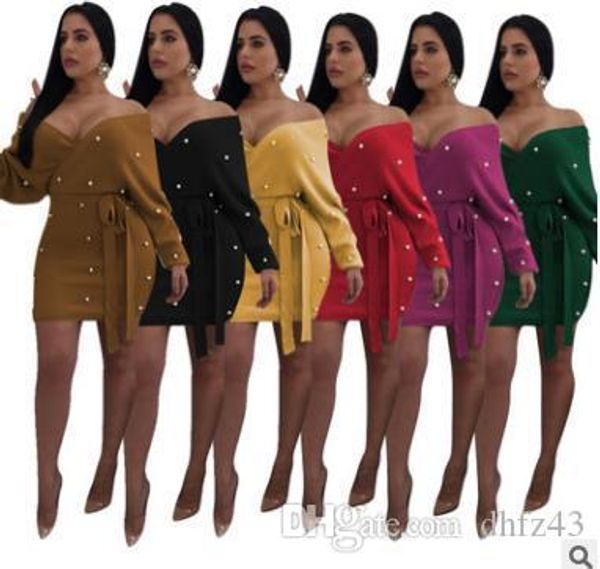 pearls wrap backless v neck off shoulder bodycon dress women long sleeve bodycon mini night club party dresses outfits, Black;gray
pearls wrap backless v neck off shoulder bodycon dress women long sleeve bodycon mini night club party dresses outfits, Black;gray