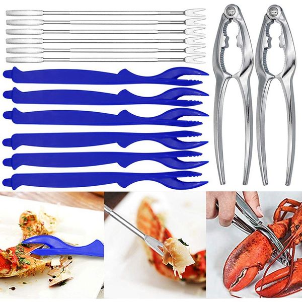 14 pieces of seafood tool set crab feast walnut clip set bottle opener shellfish kitchen cutlery accessories (6 forks + 2 crab b
14 pieces of seafood tool set crab feast walnut clip set bottle opener shellfish kitchen cutlery accessories (6 forks + 2 crab b