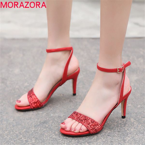 morazora 2019 venta caliente sandalias de mujer delgado tacones altos fiesta boda calzado elegante moda verano vestido zapatos mujer, Black
morazora 2019 venta caliente sandalias de mujer delgado tacones altos fiesta boda calzado elegante moda verano vestido zapatos mujer, Black