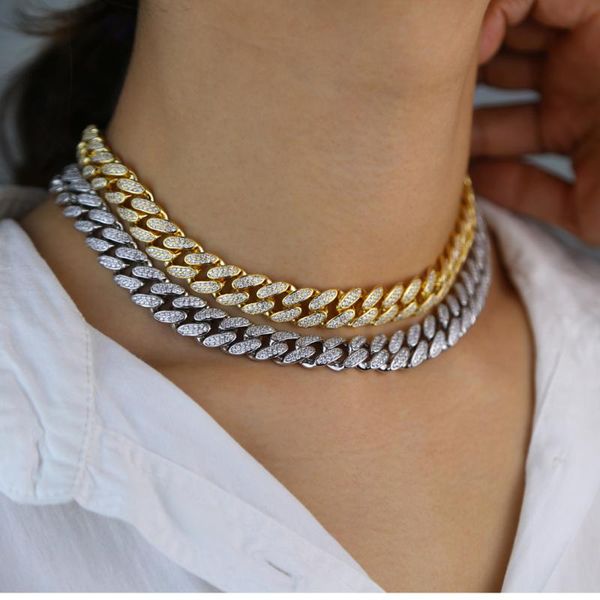 38cm 41cm gold filled micro pave cz hip hop bling miami cuban link chain necklaces for women iced out trendy lady party jewelry, Silver
38cm 41cm gold filled micro pave cz hip hop bling miami cuban link chain necklaces for women iced out trendy lady party jewelry, Silver