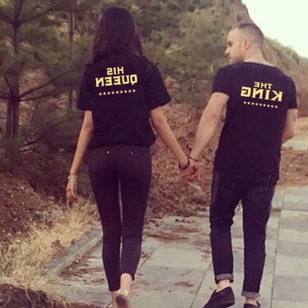 18 men women couple lovers \ 'clothes summer t-sh, White