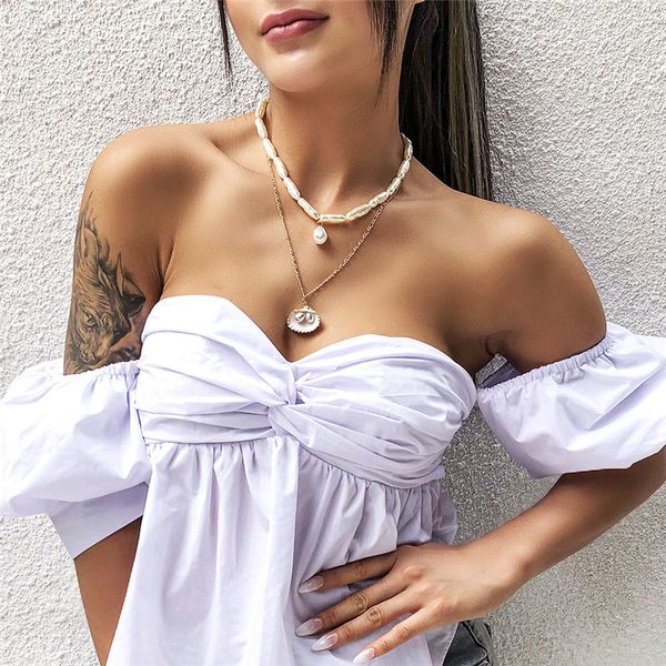 bohemian imitation pearl collar choker necklaces fashion golden alloy shell scallop pendant necklace for women jewelry, Golden;silver
bohemian imitation pearl collar choker necklaces fashion golden alloy shell scallop pendant necklace for women jewelry, Golden;silver