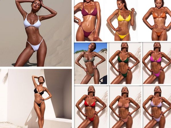 europe and the united states women's two-piece swimsuit pure color swimwear bikini bathing suit ing
europe and the united states women's two-piece swimsuit pure color swimwear bikini bathing suit ing