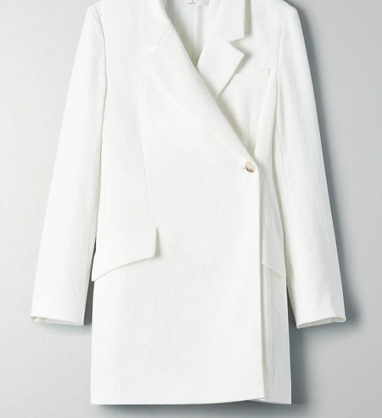 women coat pure color suit, White;black
women coat pure color suit, White;black