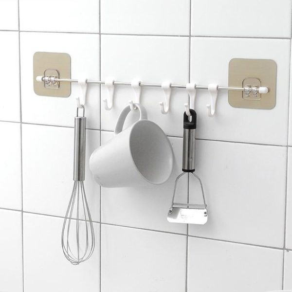 hooks & rails multi-function six group hook nail-strong seamless adhesive stickers wall door key cloth bathroom kitchen accessories
hooks & rails multi-function six group hook nail-strong seamless adhesive stickers wall door key cloth bathroom kitchen accessories