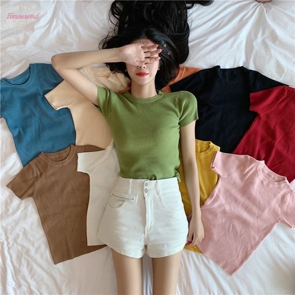 new korean version of the o neck slim short thin solid color wild short sleeved knitted bottoming shirt female, White
new korean version of the o neck slim short thin solid color wild short sleeved knitted bottoming shirt female, White