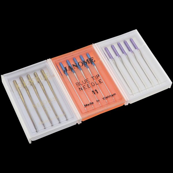 1 set 5 pcs janome blue head needle size 11 knitting fabric elastic fabric to prevent jump 14 sewing, Black
1 set 5 pcs janome blue head needle size 11 knitting fabric elastic fabric to prevent jump 14 sewing, Black