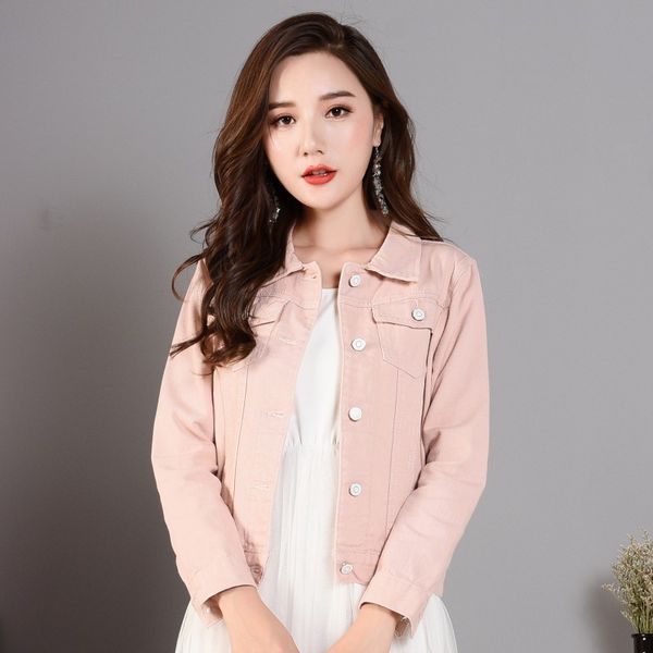 women 2019 new fashionable pink denim jackets casual korean long sleve basic short jean jacket vintage harajuku coats, Black;brown
women 2019 new fashionable pink denim jackets casual korean long sleve basic short jean jacket vintage harajuku coats, Black;brown