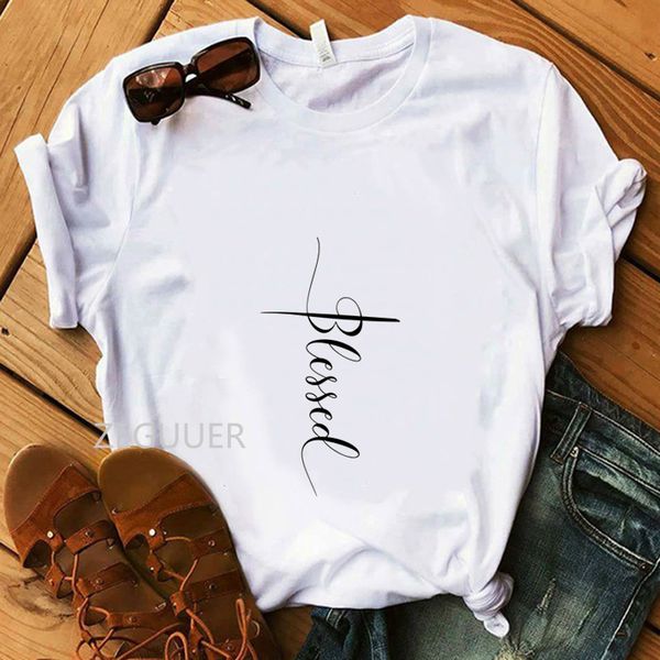 blessed letter and cross lady t-shirt vogue women t-shirts pure cotton super soft o-neck white tees summer casual harajuku
blessed letter and cross lady t-shirt vogue women t-shirts pure cotton super soft o-neck white tees summer casual harajuku