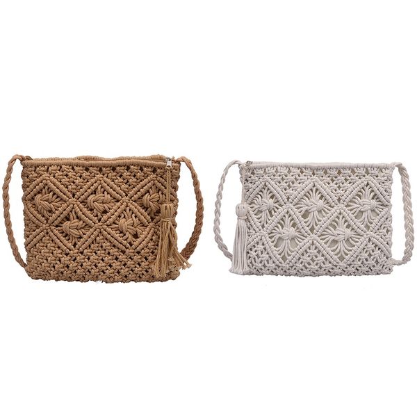 ljl-2 pcs women's single shoulder bag all-match summer bag paper rope hook woven bags bamboo tassel beach handbag, khaki & white
ljl-2 pcs women's single shoulder bag all-match summer bag paper rope hook woven bags bamboo tassel beach handbag, khaki & white