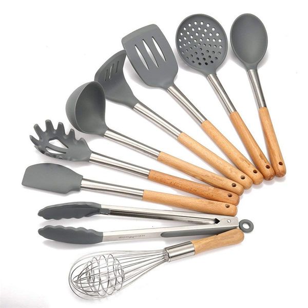 9pcs-silicone kitchen set kit accessories cooking utensil sets tools stainless steel and wooden nonstick spatula kitchen tools
9pcs-silicone kitchen set kit accessories cooking utensil sets tools stainless steel and wooden nonstick spatula kitchen tools