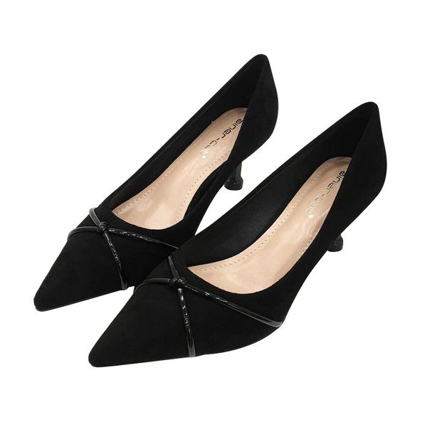 women suede fine with pointed toe shoes 2019 spring autumn explosion models new simple kitten heels professional office shoes woman, Black
women suede fine with pointed toe shoes 2019 spring autumn explosion models new simple kitten heels professional office shoes woman, Black