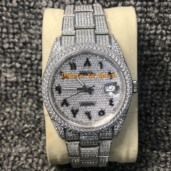 arabic dial watch diamond watch luxury iced out watch eta 2824 automatic 41mm men silver waterproof 904l stainless set cz diamond, Slivery;brown
arabic dial watch diamond watch luxury iced out watch eta 2824 automatic 41mm men silver waterproof 904l stainless set cz diamond, Slivery;brown