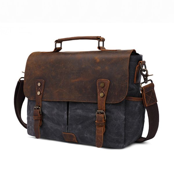 oil waxed vintage waterproof canvas leather handbag bag crazy horse genuine men's satchel crossbody messenger travel lapbags
oil waxed vintage waterproof canvas leather handbag bag crazy horse genuine men's satchel crossbody messenger travel lapbags