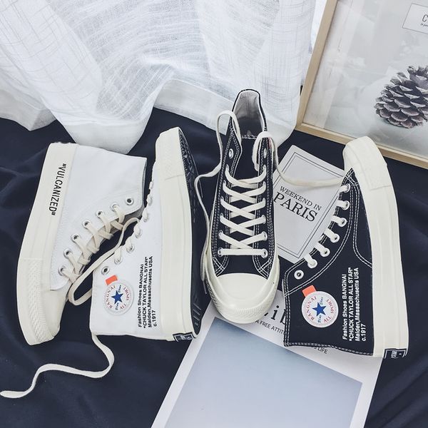 new style hight-canvas shoes men's casual korean-style trend versatile harajuku high state kurume vulcanized shoes couples s, Black
new style hight-canvas shoes men's casual korean-style trend versatile harajuku high state kurume vulcanized shoes couples s, Black