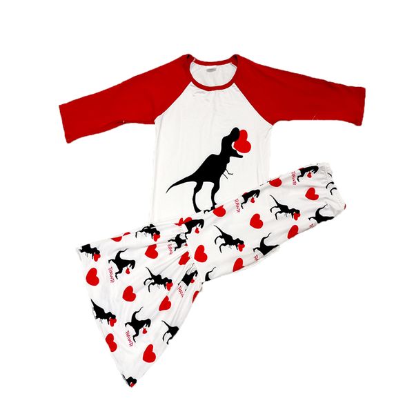 2020 latest style for valentine's day girl clothing set sweet girls dinasour pattern outfit, White
2020 latest style for valentine's day girl clothing set sweet girls dinasour pattern outfit, White