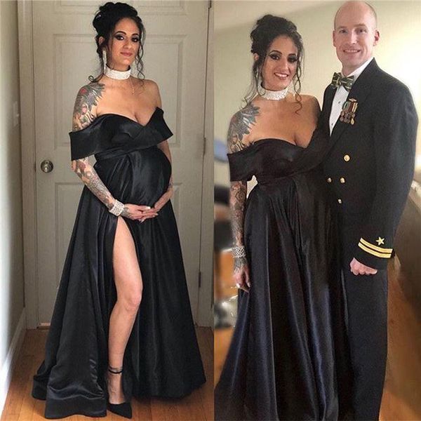 long gowns satin floor length black off shoulder formal evening dresses with split prom dress evening gown
long gowns satin floor length black off shoulder formal evening dresses with split prom dress evening gown