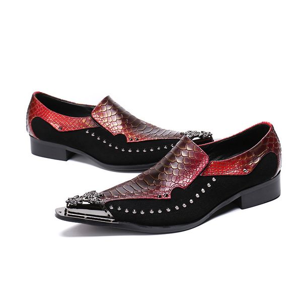 46 plus size red alligator python leather men dress shoes with metal tips party snakeskin pointed toe snake skin crocodile, Black
46 plus size red alligator python leather men dress shoes with metal tips party snakeskin pointed toe snake skin crocodile, Black