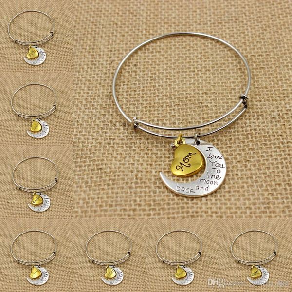 wholesale family i love you to the moon and back charm bracelets european alloy bangle chain bracelet fashion diy jewelry, Golden;silver
wholesale family i love you to the moon and back charm bracelets european alloy bangle chain bracelet fashion diy jewelry, Golden;silver