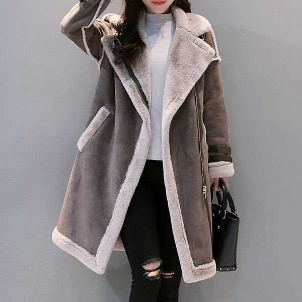 faux lambs wool suede women winter jacket gray brown thicken long parkas warm ladies coats veste hiver femme woman coat c6013, Black
faux lambs wool suede women winter jacket gray brown thicken long parkas warm ladies coats veste hiver femme woman coat c6013, Black