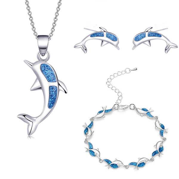 charm summer beach dolphin bracelet opal sets for women girl pendant necklaces silver color earrings & ring wedding jewelry gift
charm summer beach dolphin bracelet opal sets for women girl pendant necklaces silver color earrings & ring wedding jewelry gift